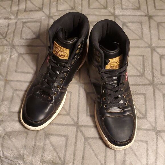 Levi's Stanton High-top Sneakers Black/Tan - Picture 9 of 11